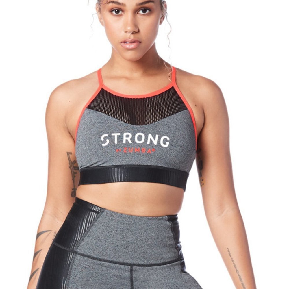 Zumba Fitness High Waist Compression Grey Leggings Strong Zumba Nwt XS - Picture 6 of 6